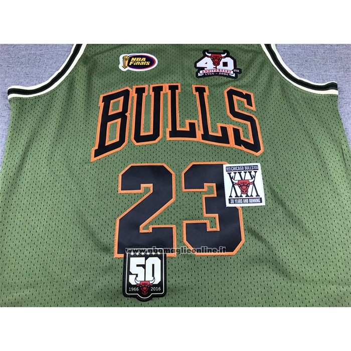 Maglia Chicago Bulls Michael Jordan #23 Mitchell & Ness 1997-98 Verde2
